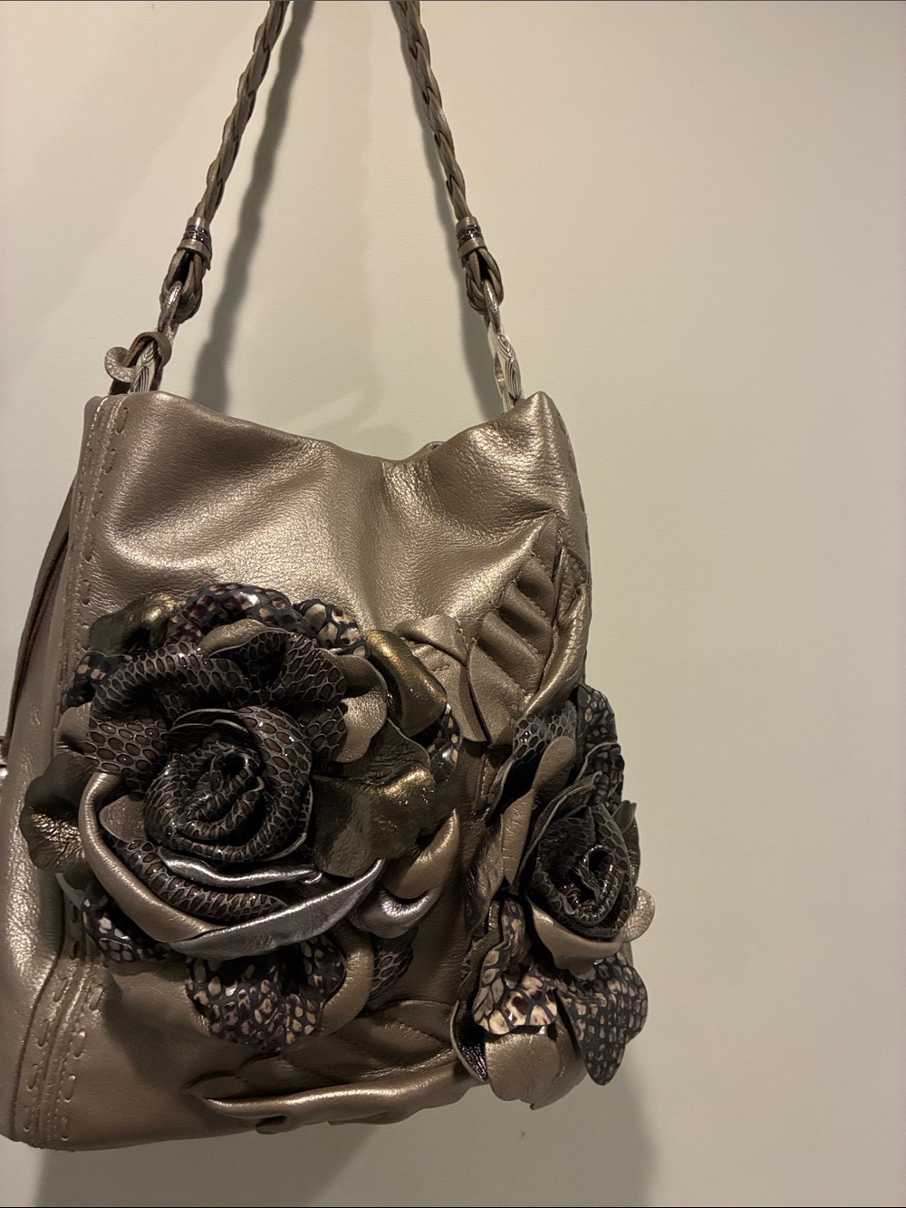 Brighton Rhapsody Masterpiece 3d Floral Leather Appliqué NWOT - Picture 3 of 11